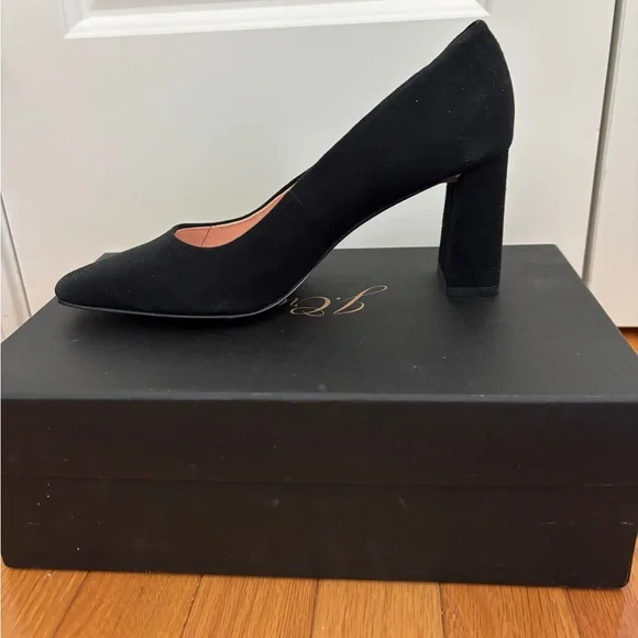 New in box J. Crew Black Kid Suede Classic stacked Heel Pumps (6) - Picture 8 of 10